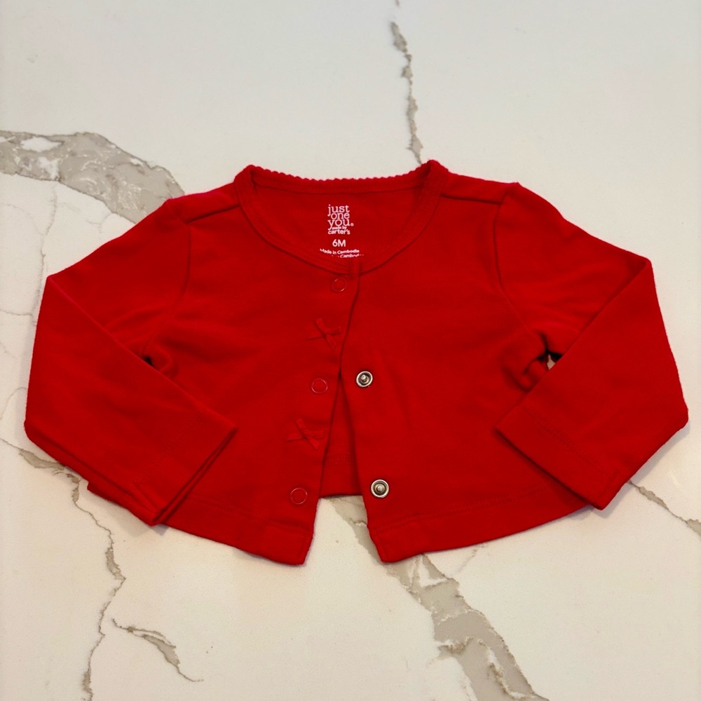 Baby 6M Carter's Vibrant Red Cardigan